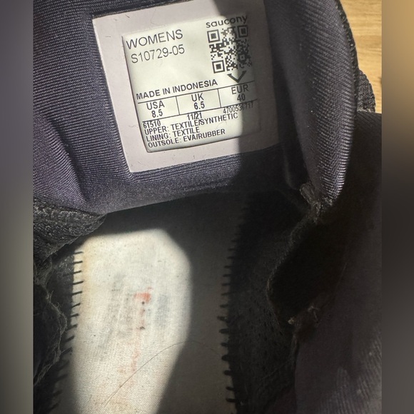 Saucony Ride 15 Fifteen women’s size 8.5 black white running sneakers gym shoes - Picture 9 of 10